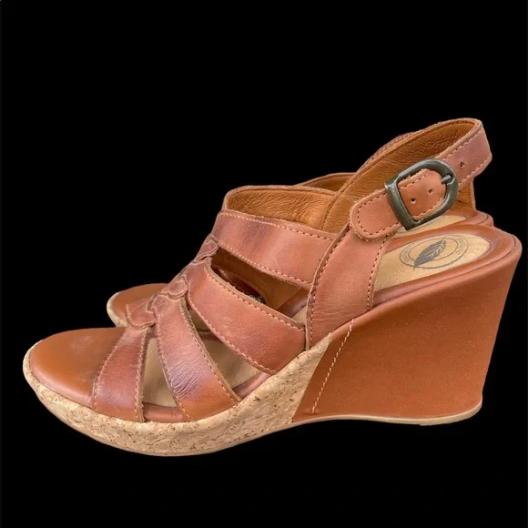Nurture Rust-Brown Wedge Sandals - Picture 1 of 5